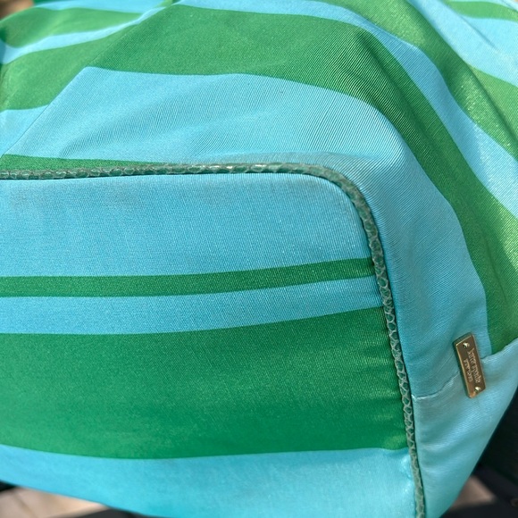 Kate Spade Green and Blue Striped Tote Bag EUC - Picture 11 of 17